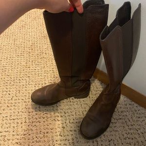 Brown Tory Burch riding boots